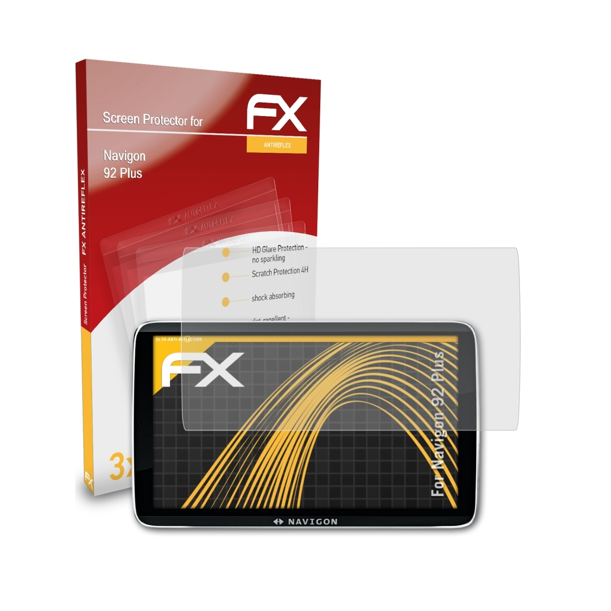 ATFOLIX 3x 92 Plus) Displayschutz(für FX-Antireflex Navigon