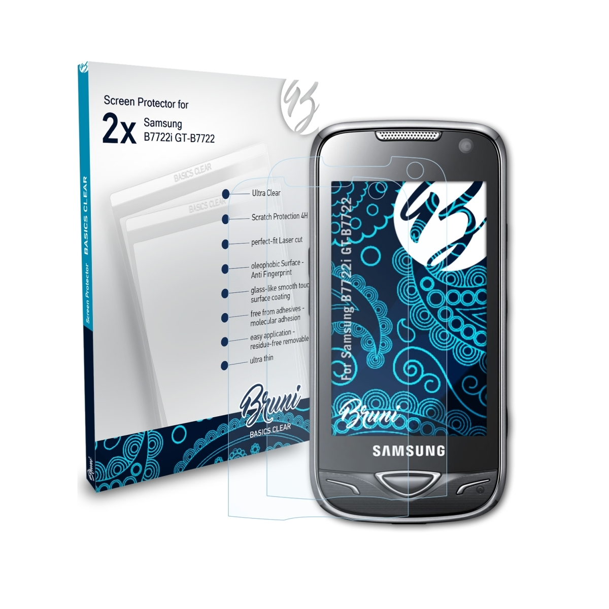 BRUNI 2x Basics-Clear (GT-B7722)) Samsung Schutzfolie(für B7722i