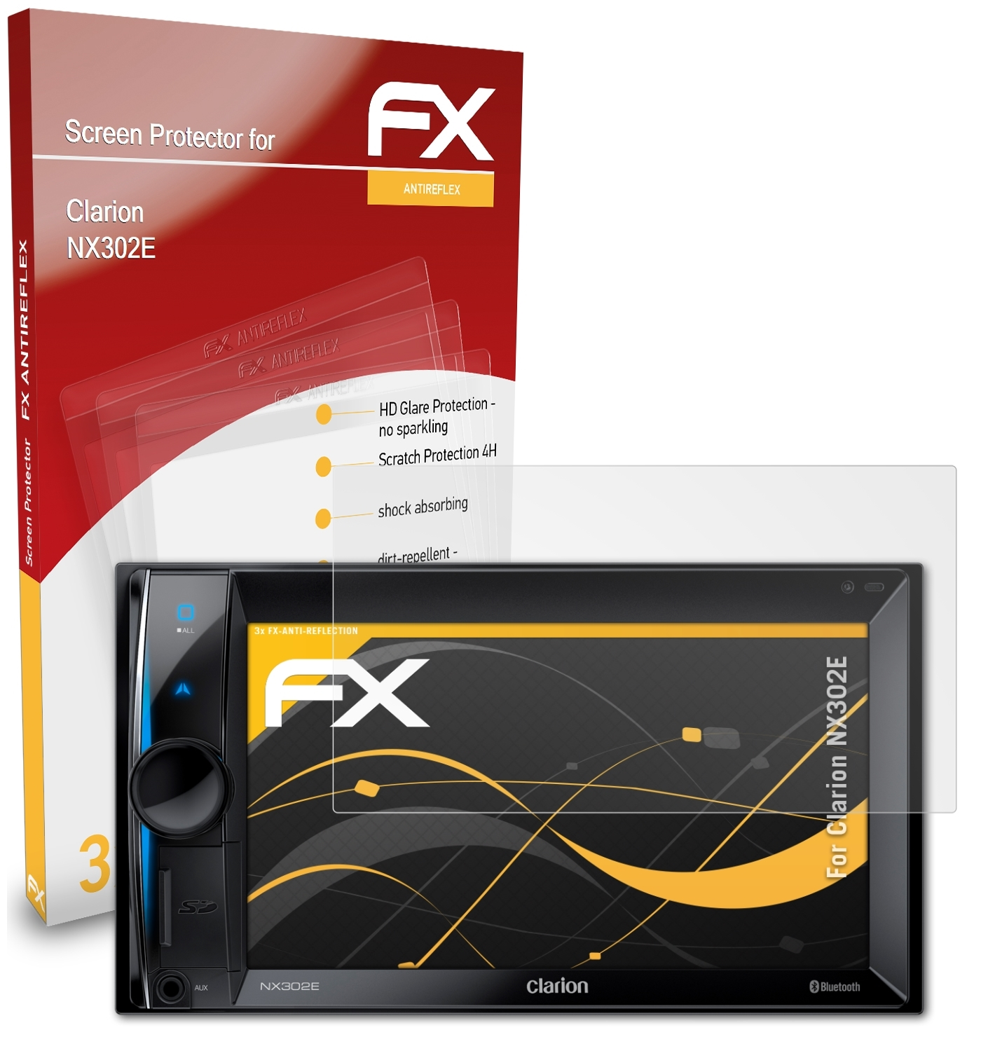 ATFOLIX 3x FX-Antireflex Displayschutz(für Clarion NX302E)