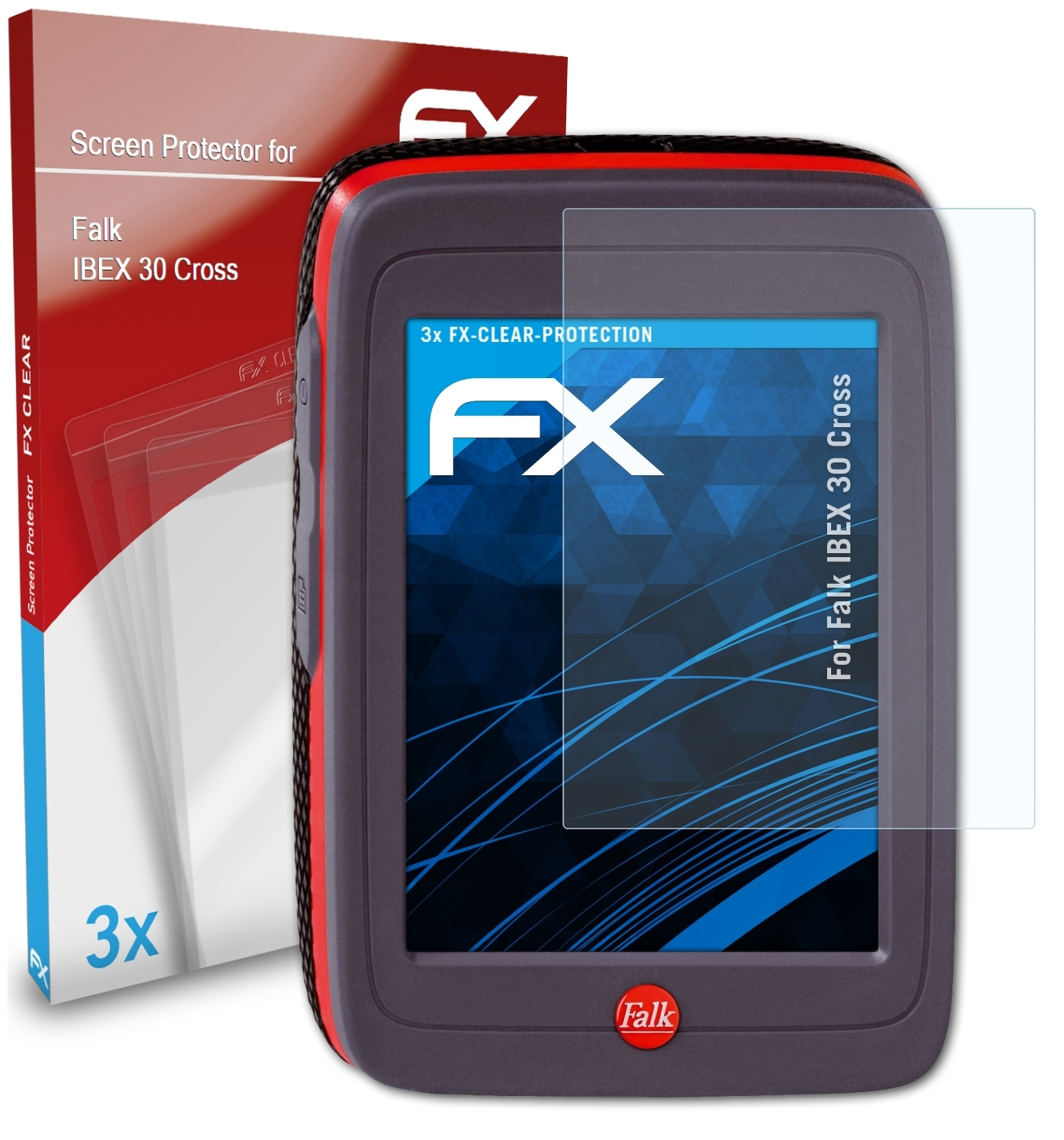 ATFOLIX 3x FX-Clear Displayschutz(für 30 Cross) IBEX Falk