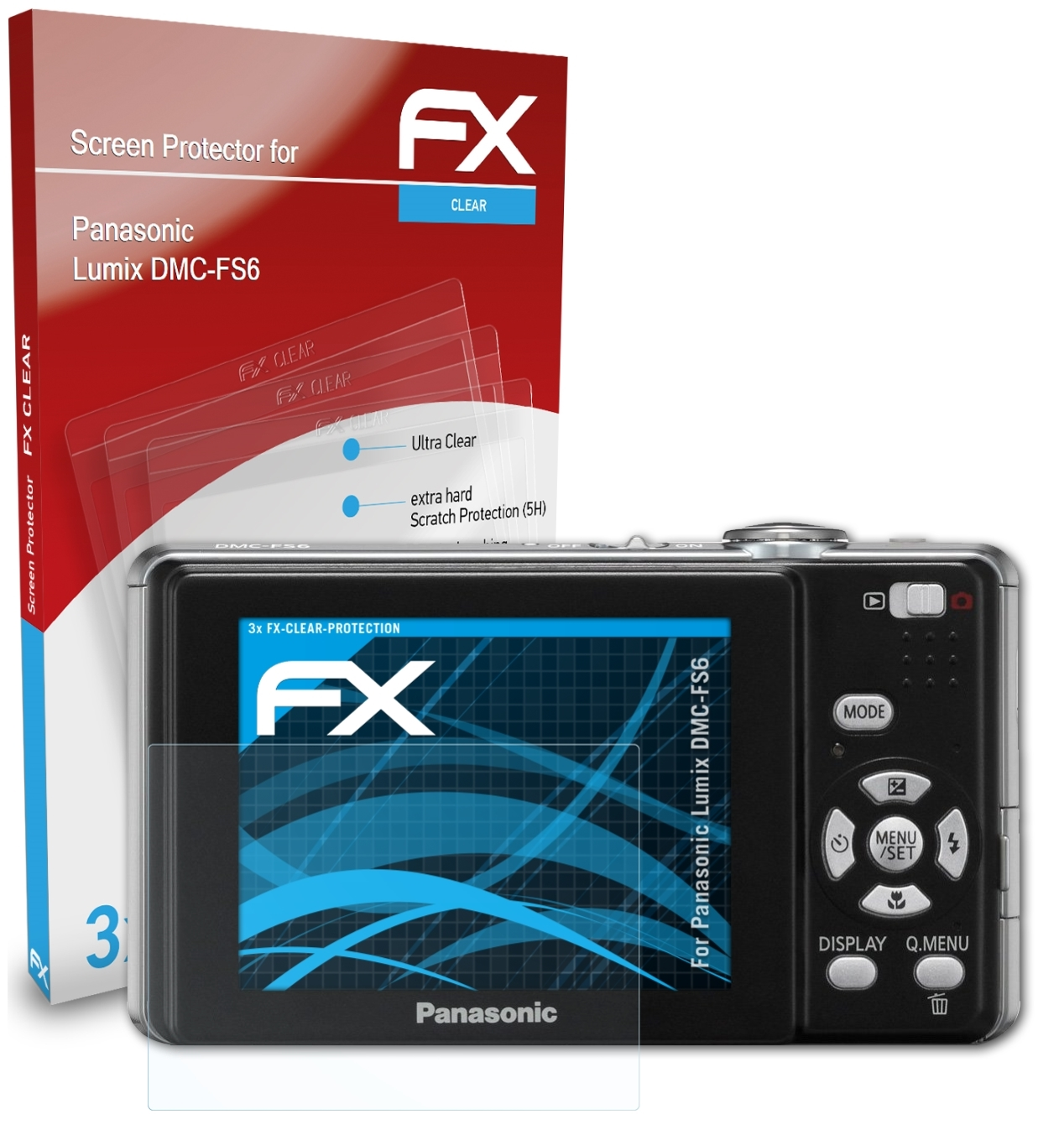 ATFOLIX 3x FX-Clear Displayschutz(für Panasonic DMC-FS6) Lumix