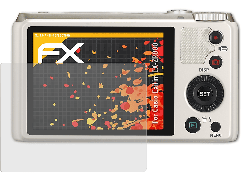 ATFOLIX 3x FX-Antireflex Displayschutz(für Casio Exilim EX-ZR800)