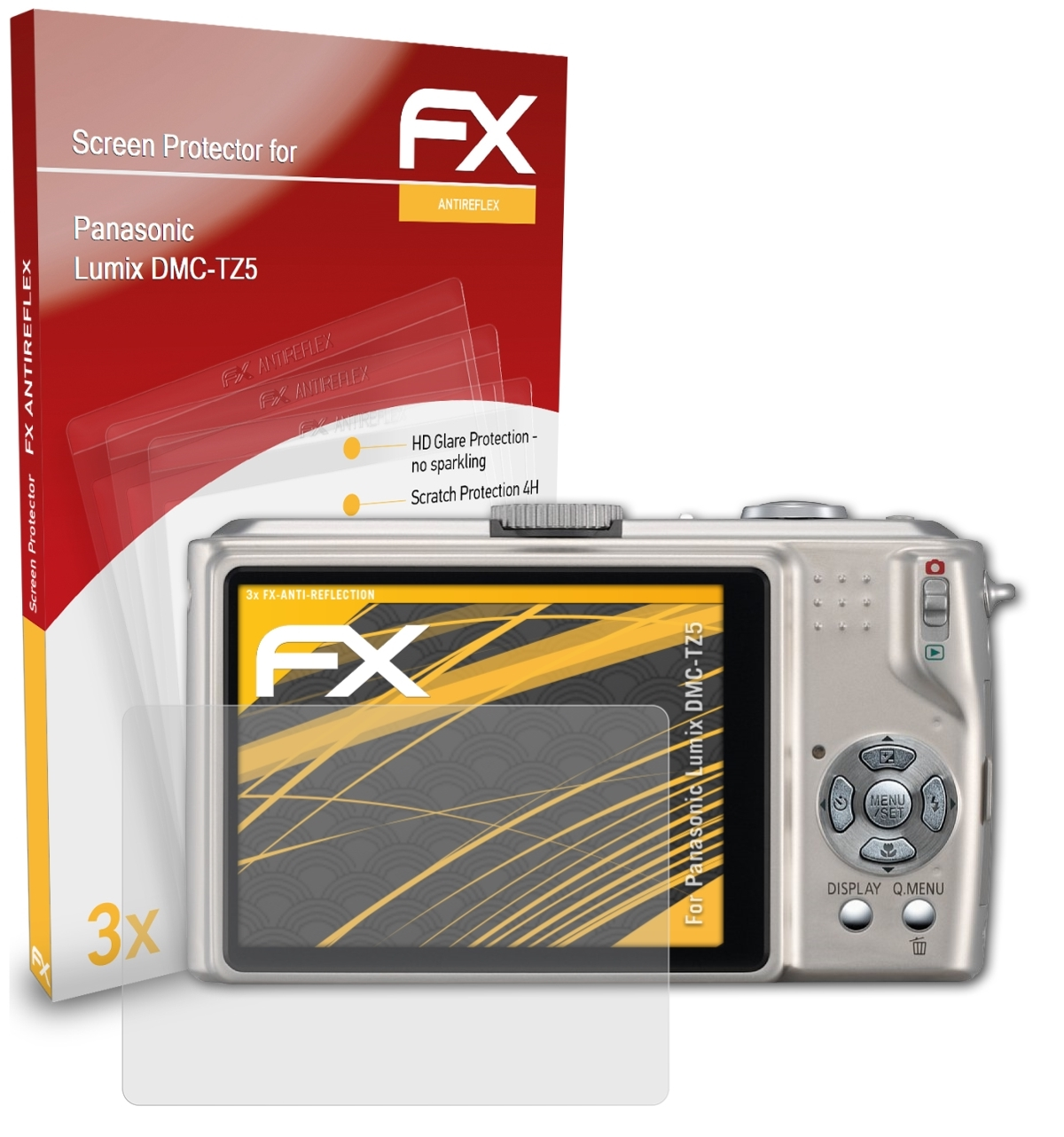 ATFOLIX 3x Panasonic DMC-TZ5) FX-Antireflex Lumix Displayschutz(für