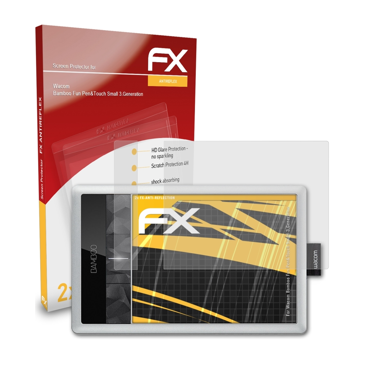 Small Bamboo Wacom FX-Antireflex 2x Displayschutz(für Fun ATFOLIX Pen&Touch (3.Generation))