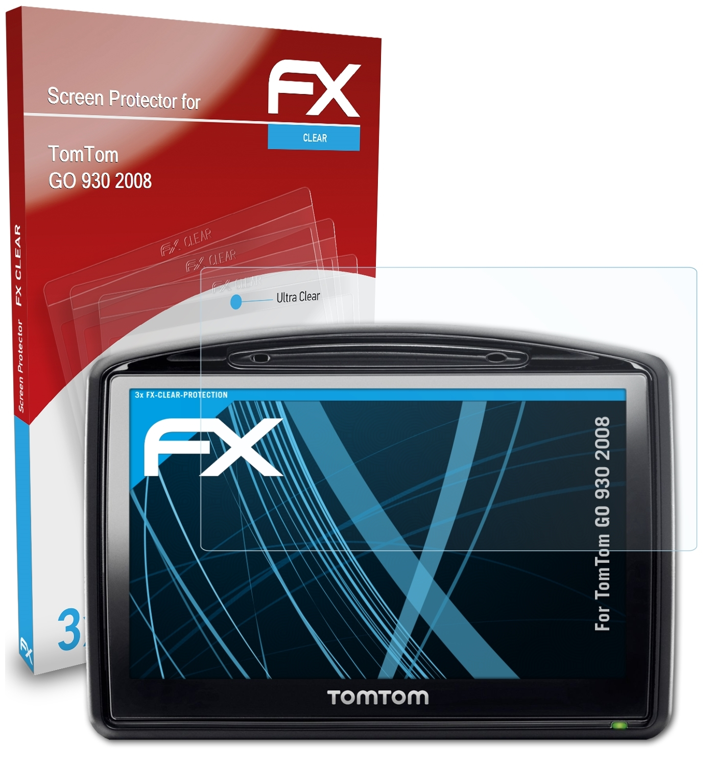 3x Displayschutz(für (2008)) FX-Clear ATFOLIX TomTom 930 GO