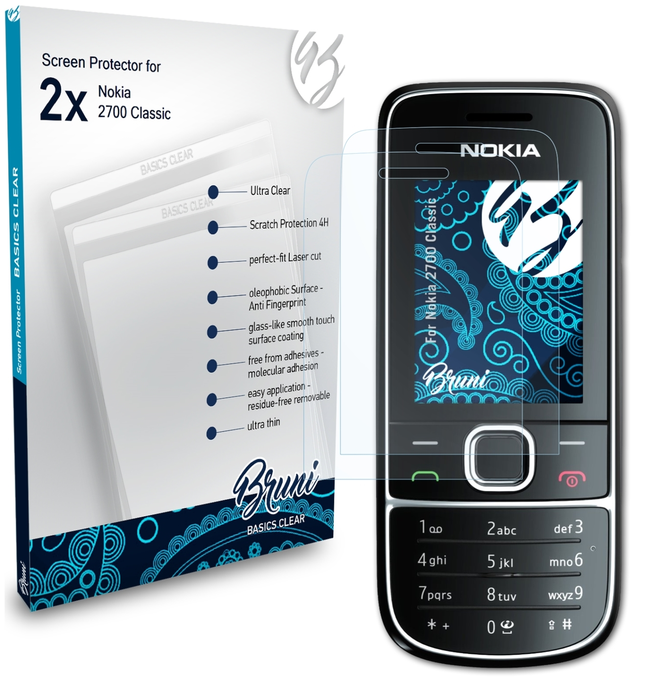 BRUNI Nokia Schutzfolie(für 2700 2x Basics-Clear Classic)