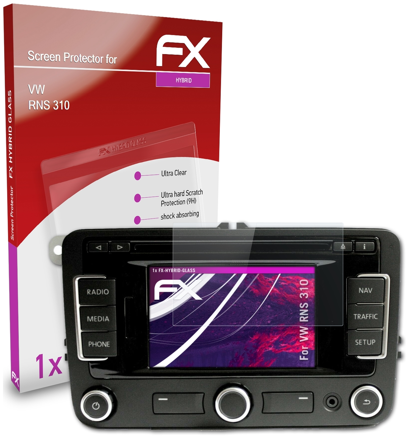 ATFOLIX FX-Hybrid-Glass Schutzglas(für 310) VW RNS