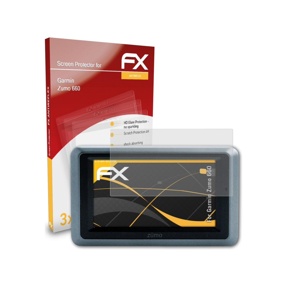 ATFOLIX 3x FX-Antireflex Displayschutz(für Garmin Zumo 660)