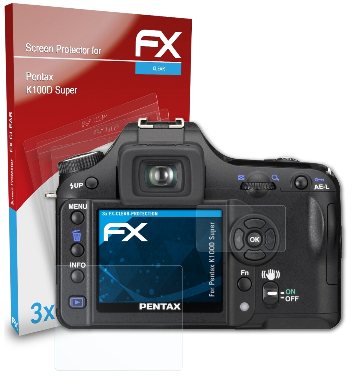 Super) 3x FX-Clear Displayschutz(für K100D Pentax ATFOLIX