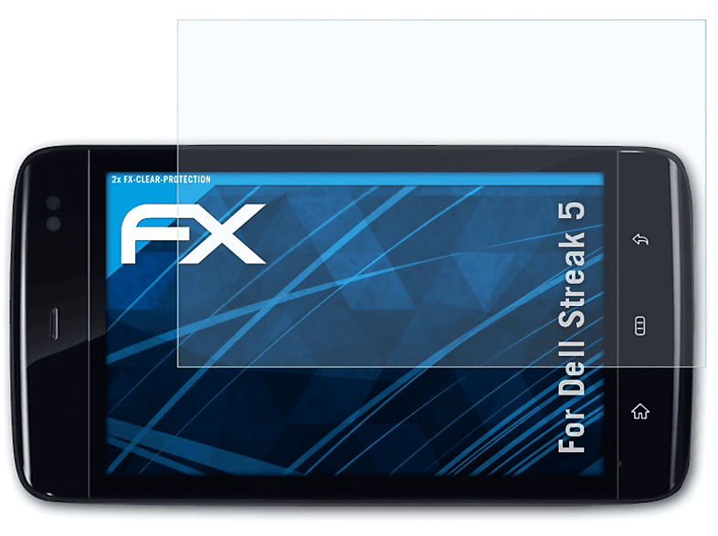 ATFOLIX 2x FX-Clear Displayschutz(für Dell Streak 5)