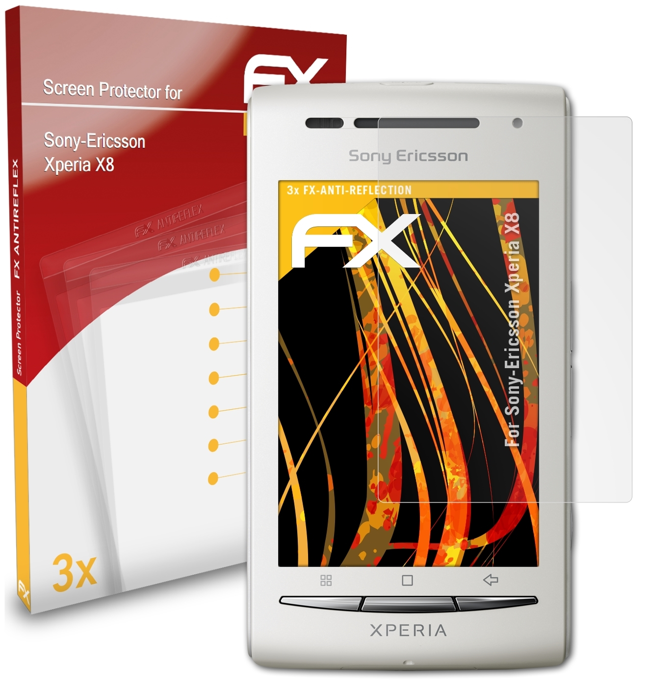 X8) Xperia FX-Antireflex ATFOLIX Sony-Ericsson Displayschutz(für 3x