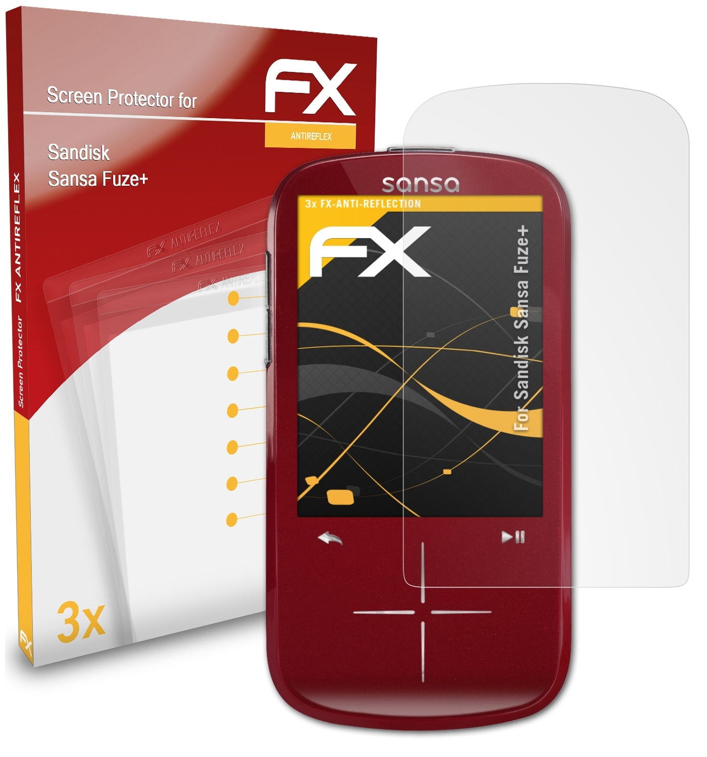 ATFOLIX 3x FX-Antireflex Fuze+) Sandisk Sansa Displayschutz(für