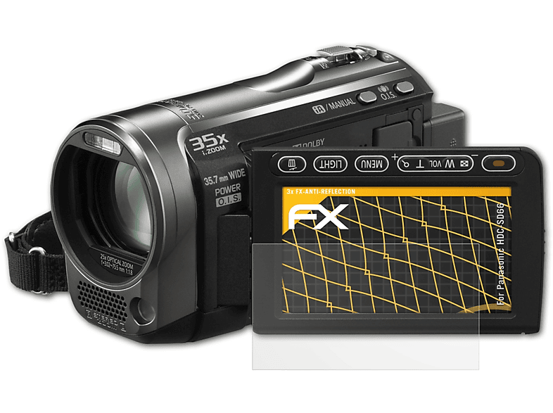 ATFOLIX 3x FX-Antireflex Displayschutz(für Panasonic HDC-SD66)