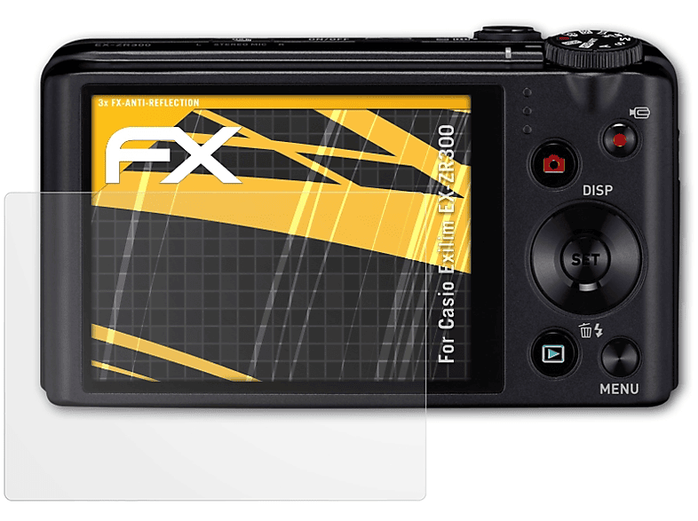 ATFOLIX 3x FX-Antireflex EX-ZR300) Exilim Displayschutz(für Casio