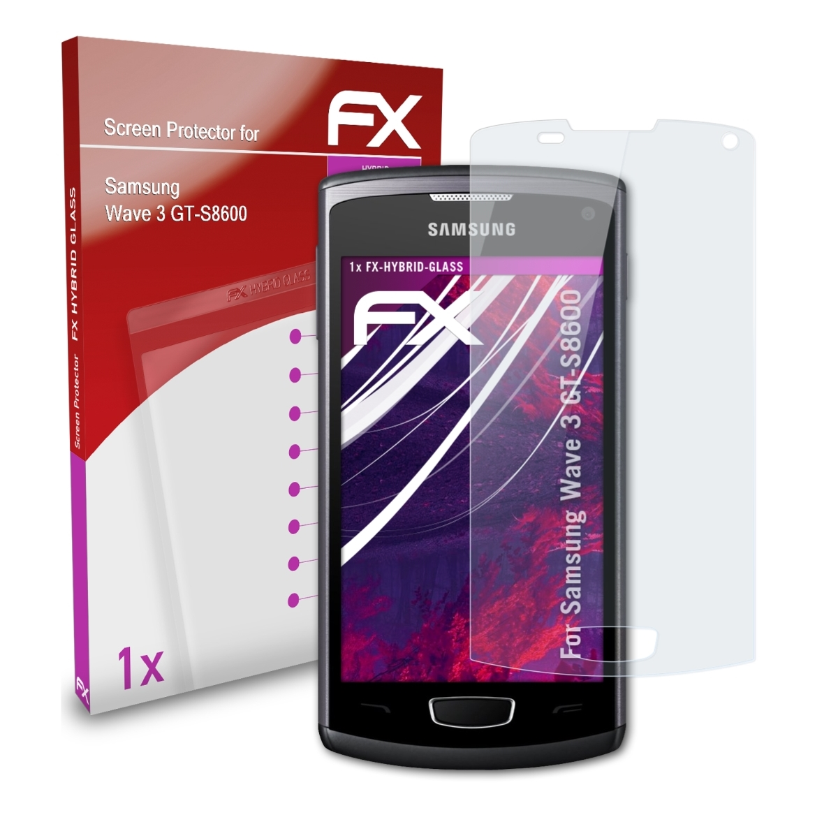 FX-Hybrid-Glass (GT-S8600)) 3 ATFOLIX Wave Samsung Schutzglas(für