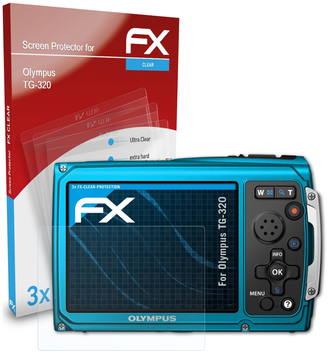 FX-Clear 3x TG-320) Olympus Displayschutz(für ATFOLIX