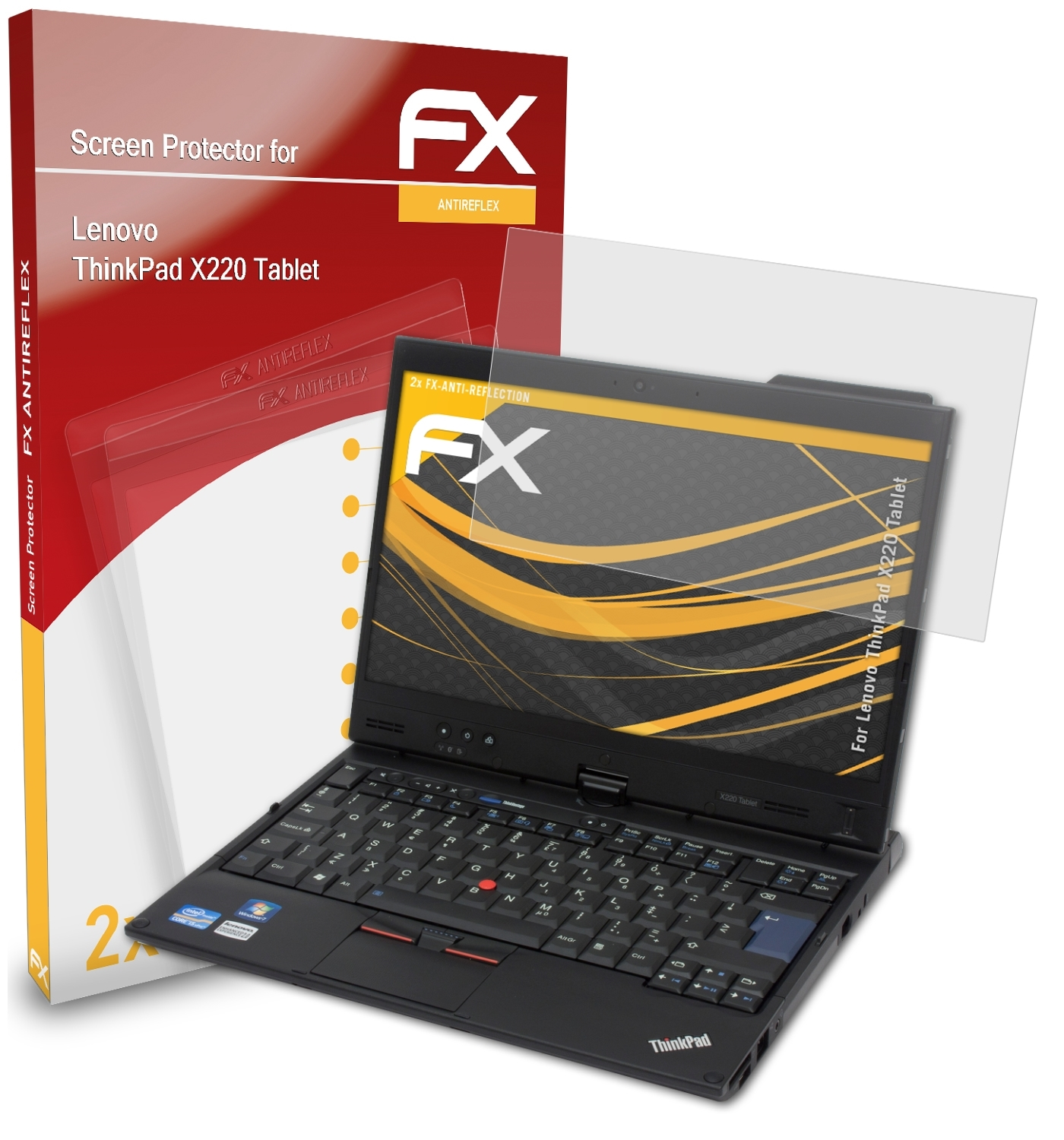 2x ThinkPad Displayschutz(für ATFOLIX Lenovo X220 Tablet) FX-Antireflex