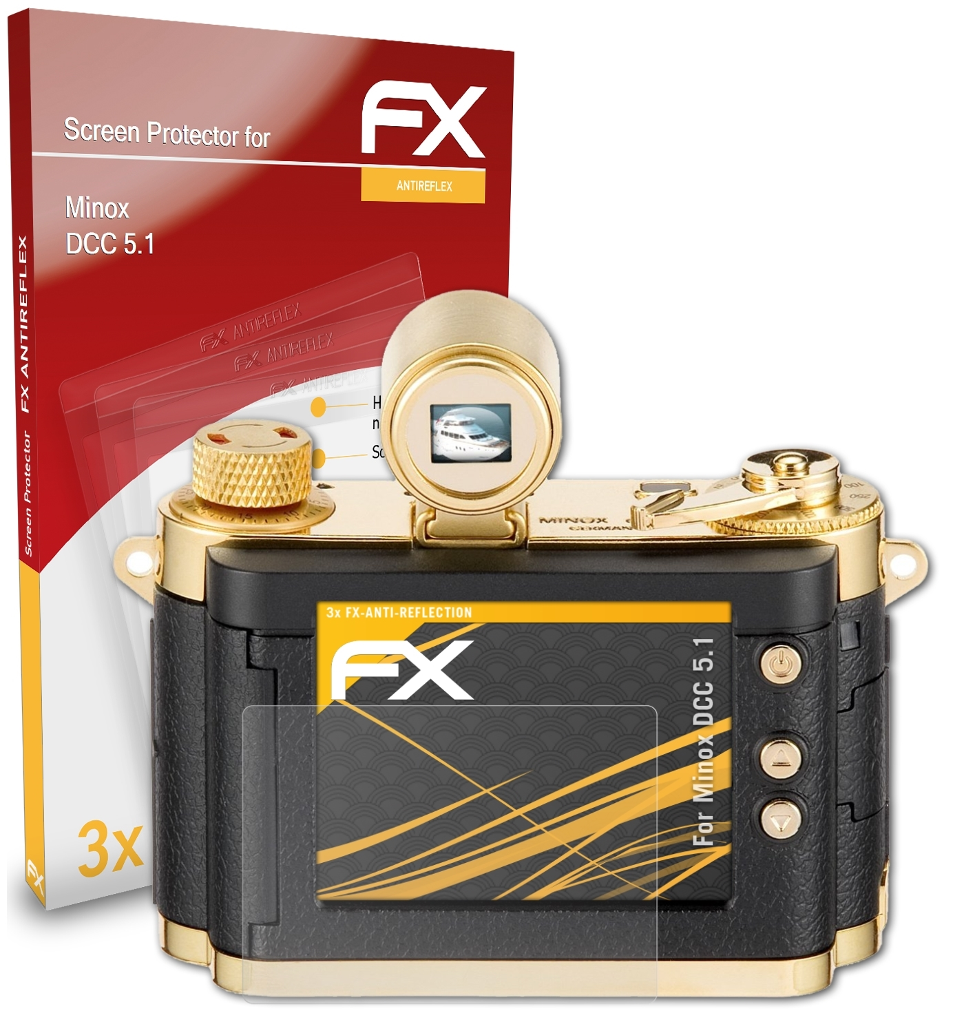 ATFOLIX 3x FX-Antireflex Displayschutz(für Minox DCC 5.1)