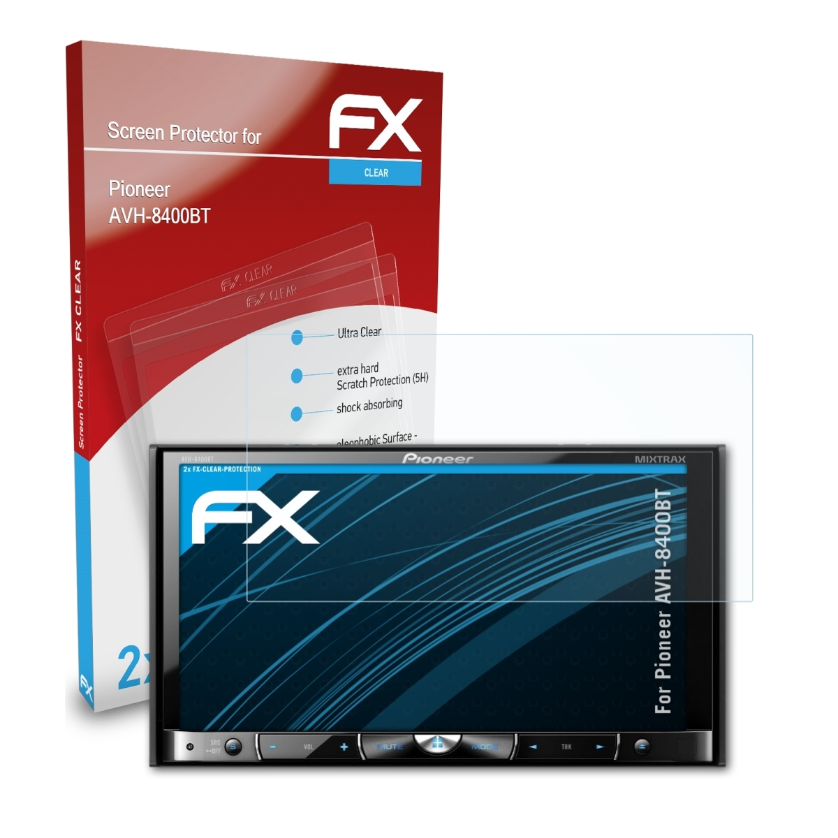 Pioneer ATFOLIX 2x Displayschutz(für AVH-8400BT) FX-Clear