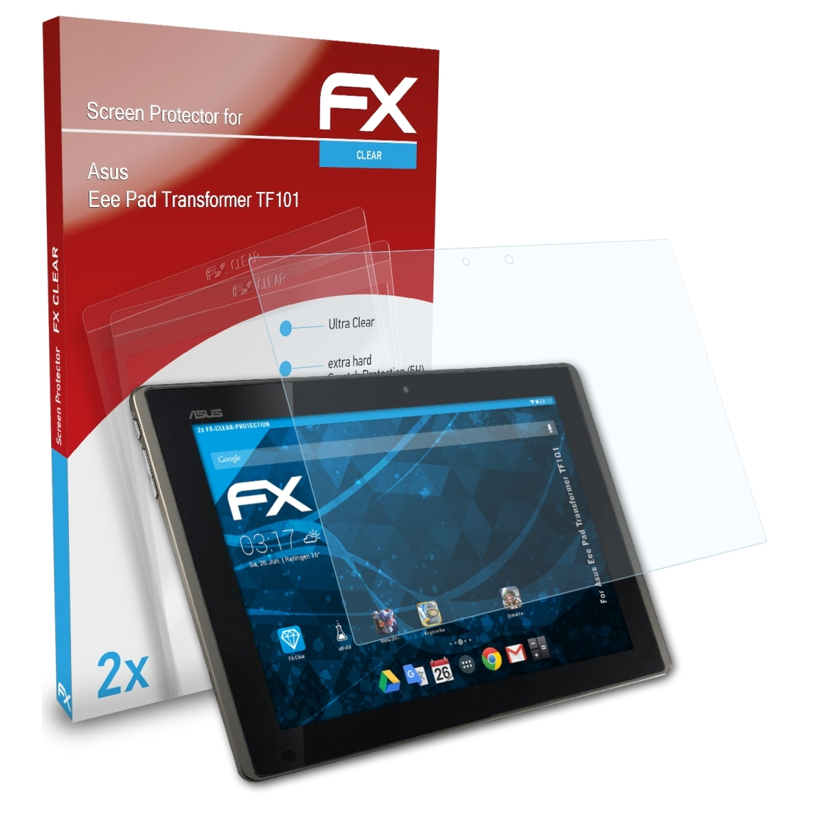 ATFOLIX 2x FX-Clear Displayschutz(für Asus Pad Eee Transformer (TF101))
