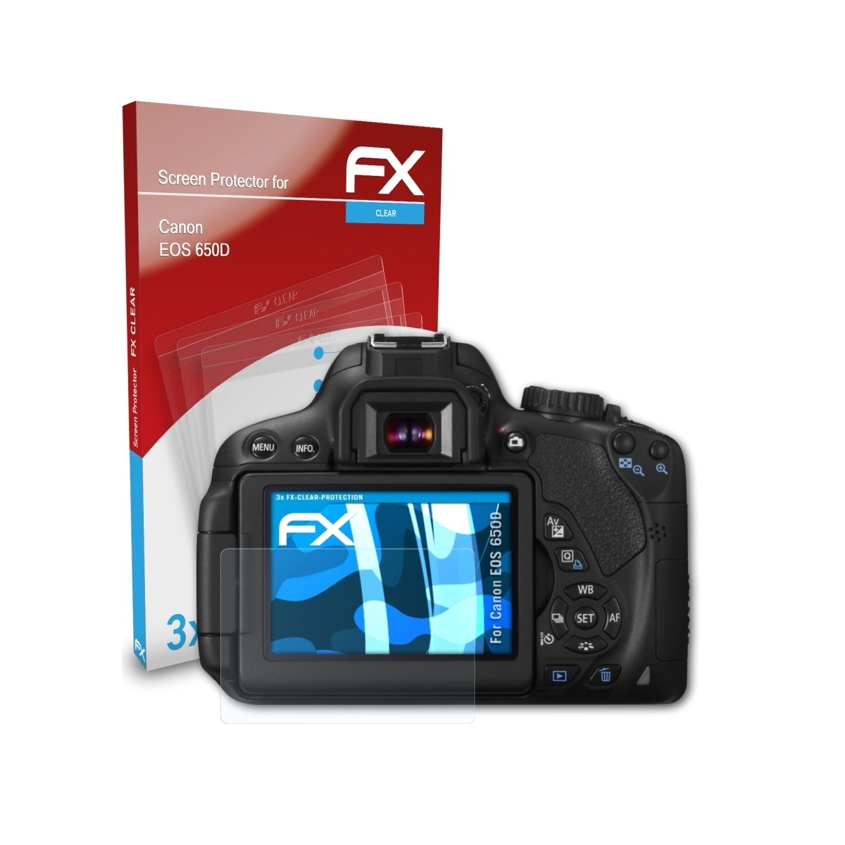 ATFOLIX 3x FX-Clear Displayschutz(für Canon 650D) EOS