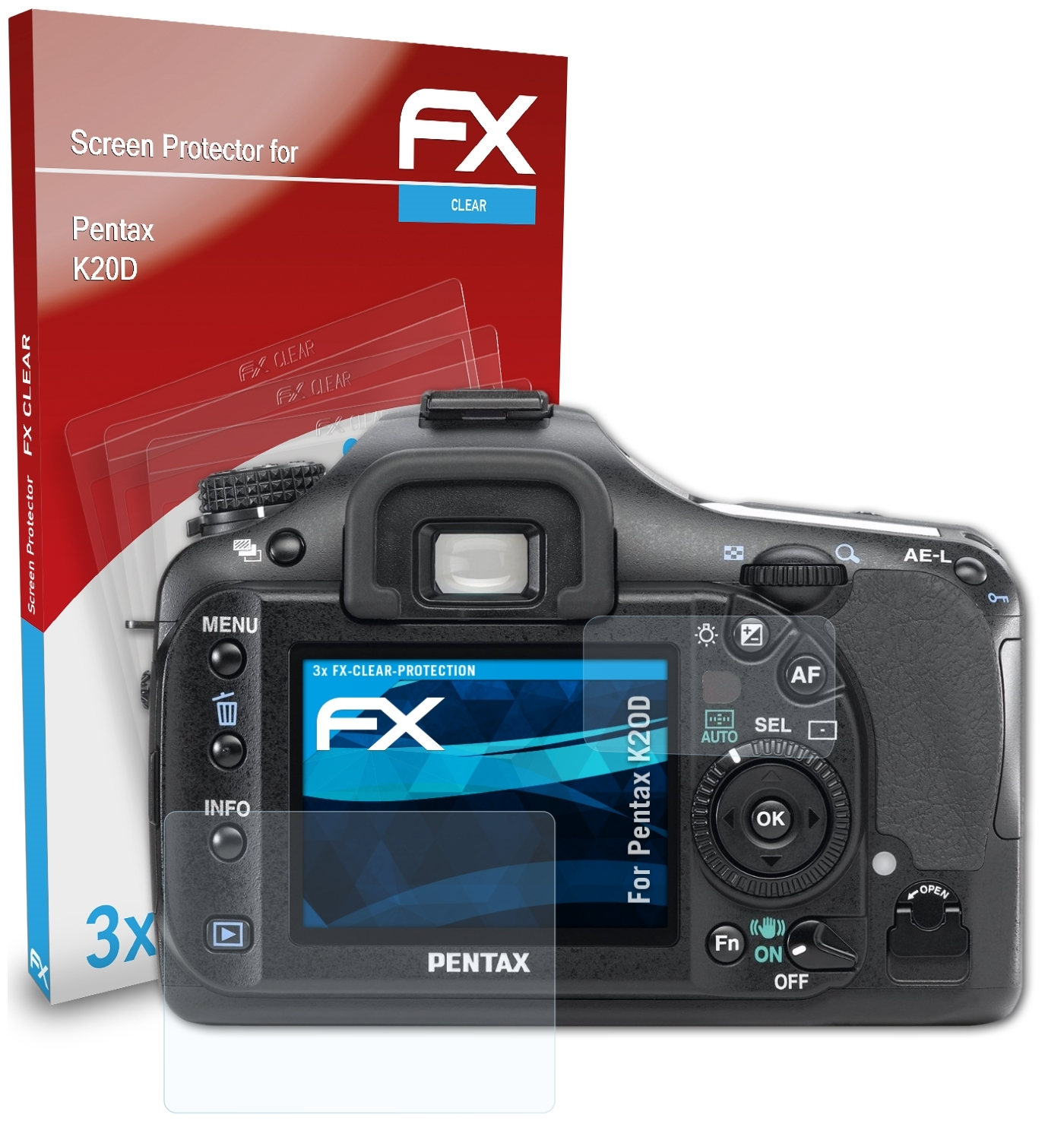 K20D) FX-Clear 3x ATFOLIX Pentax Displayschutz(für