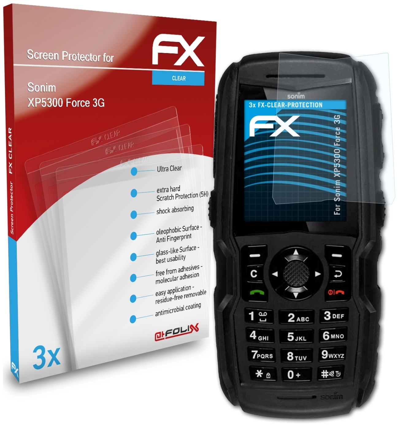 ATFOLIX Displayschutz(für Force FX-Clear 3x XP5300 Sonim 3G)