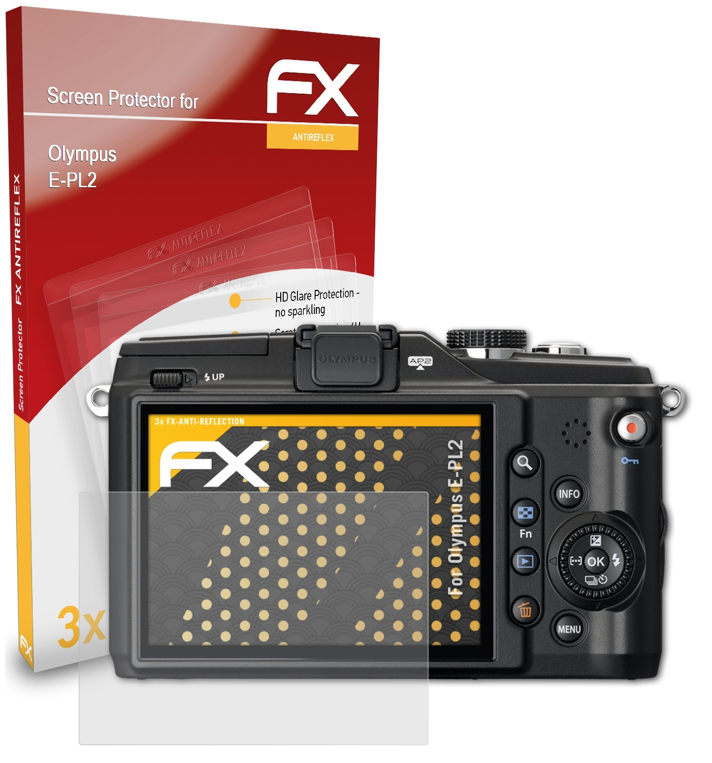 ATFOLIX 3x FX-Antireflex E-PL2) Displayschutz(für Olympus