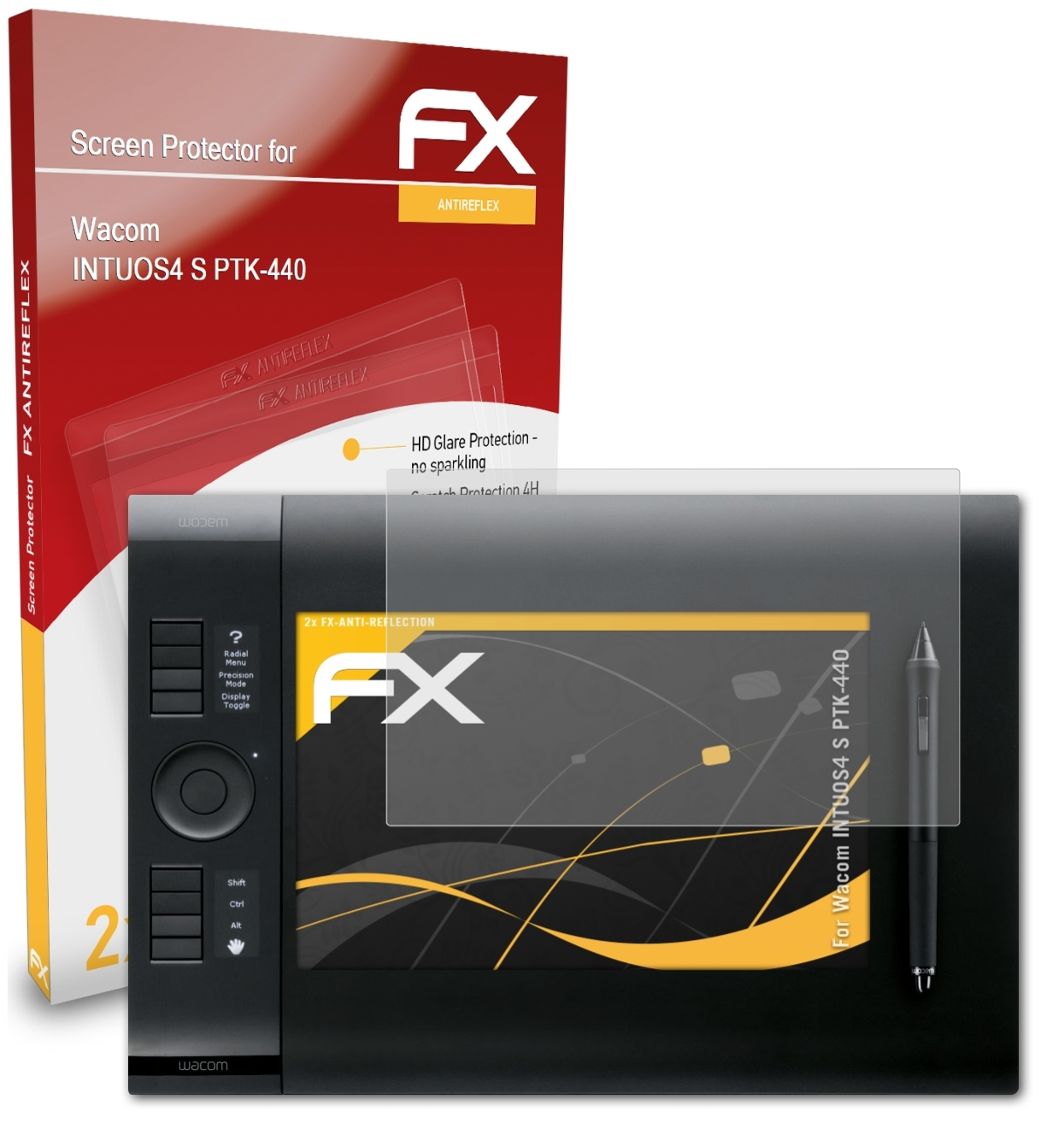 Wacom 2x ATFOLIX S FX-Antireflex (PTK-440)) Displayschutz(für INTUOS4