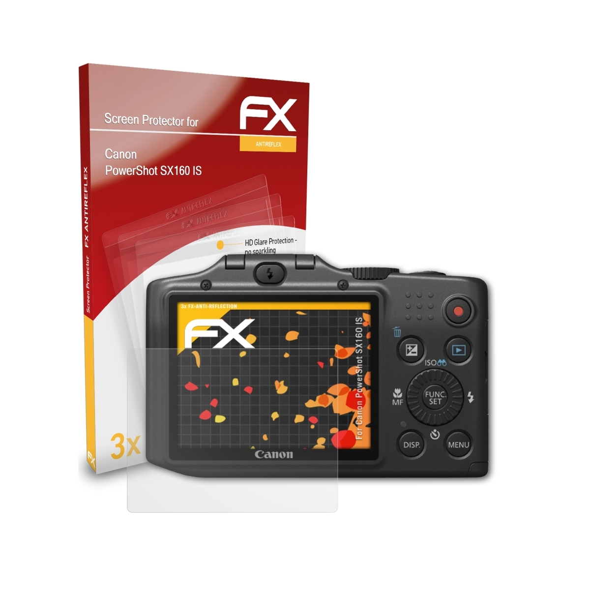 PowerShot FX-Antireflex ATFOLIX Canon SX160 IS) Displayschutz(für 3x