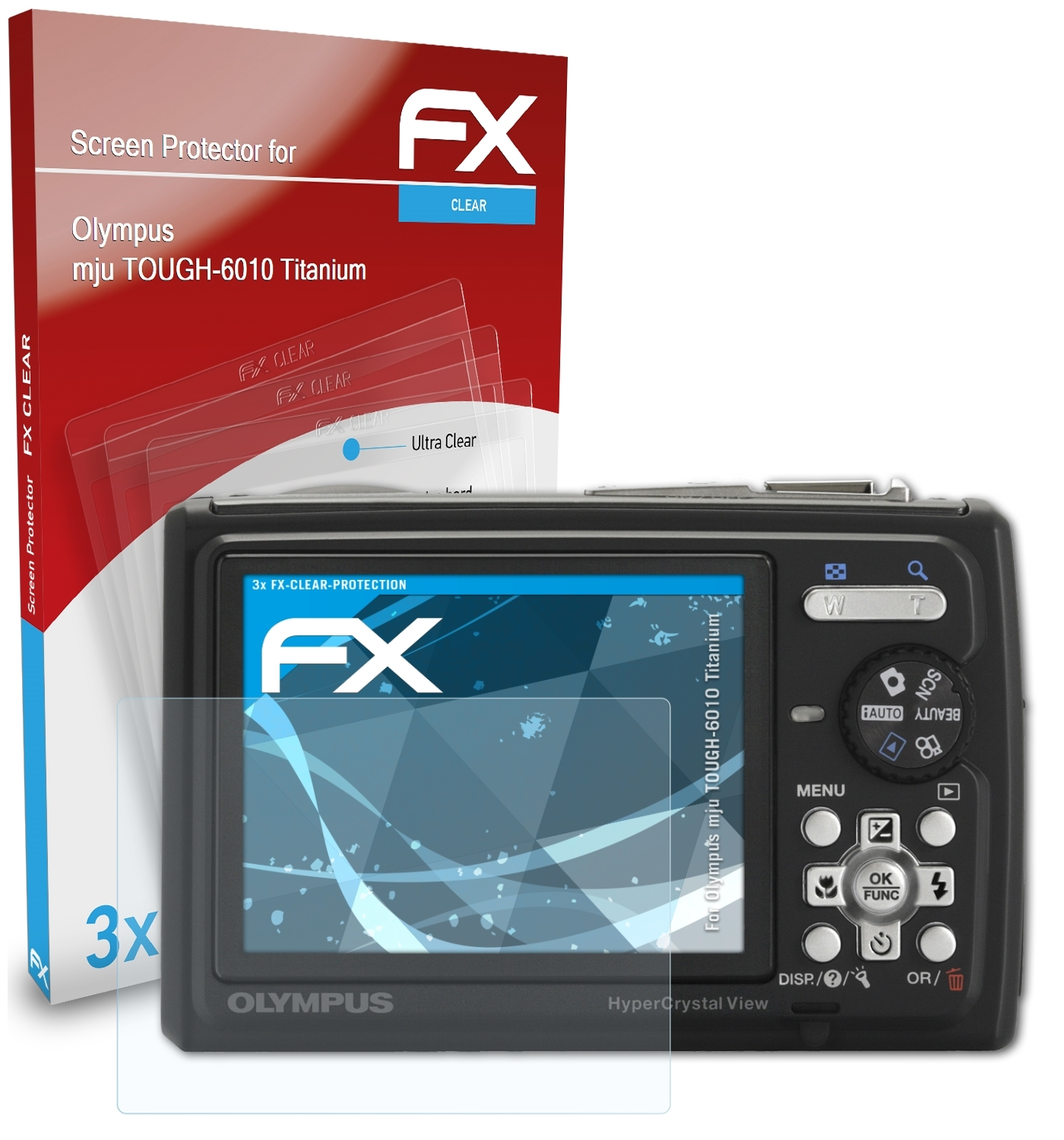 ATFOLIX 3x FX-Clear Displayschutz(für Olympus mju TOUGH-6010 Titanium)