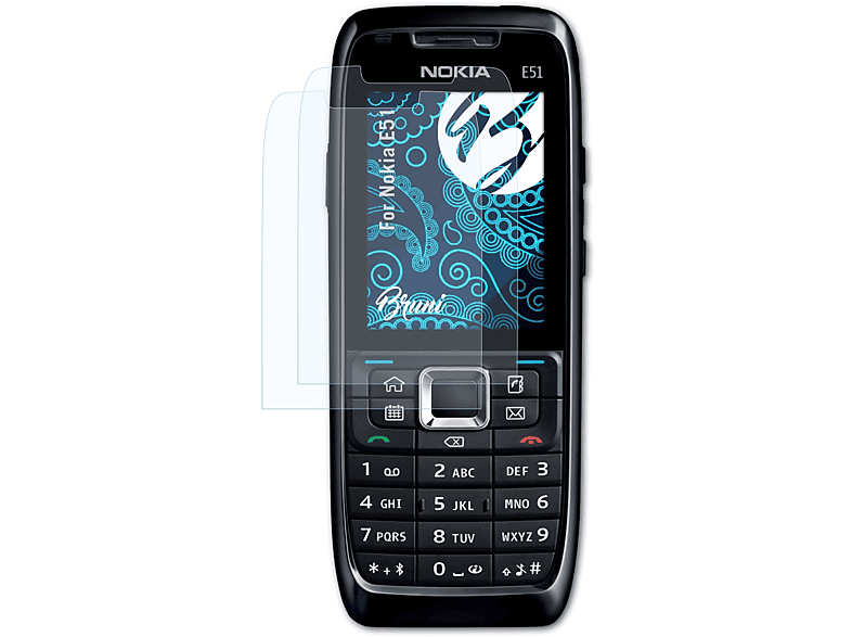 BRUNI 2x Basics-Clear Schutzfolie(für Nokia E51)