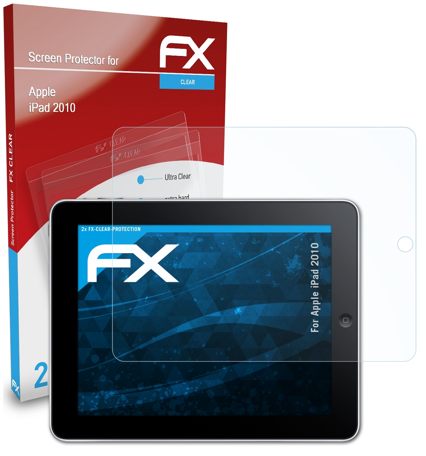 ATFOLIX 2x FX-Clear Displayschutz(für Apple iPad (2010))
