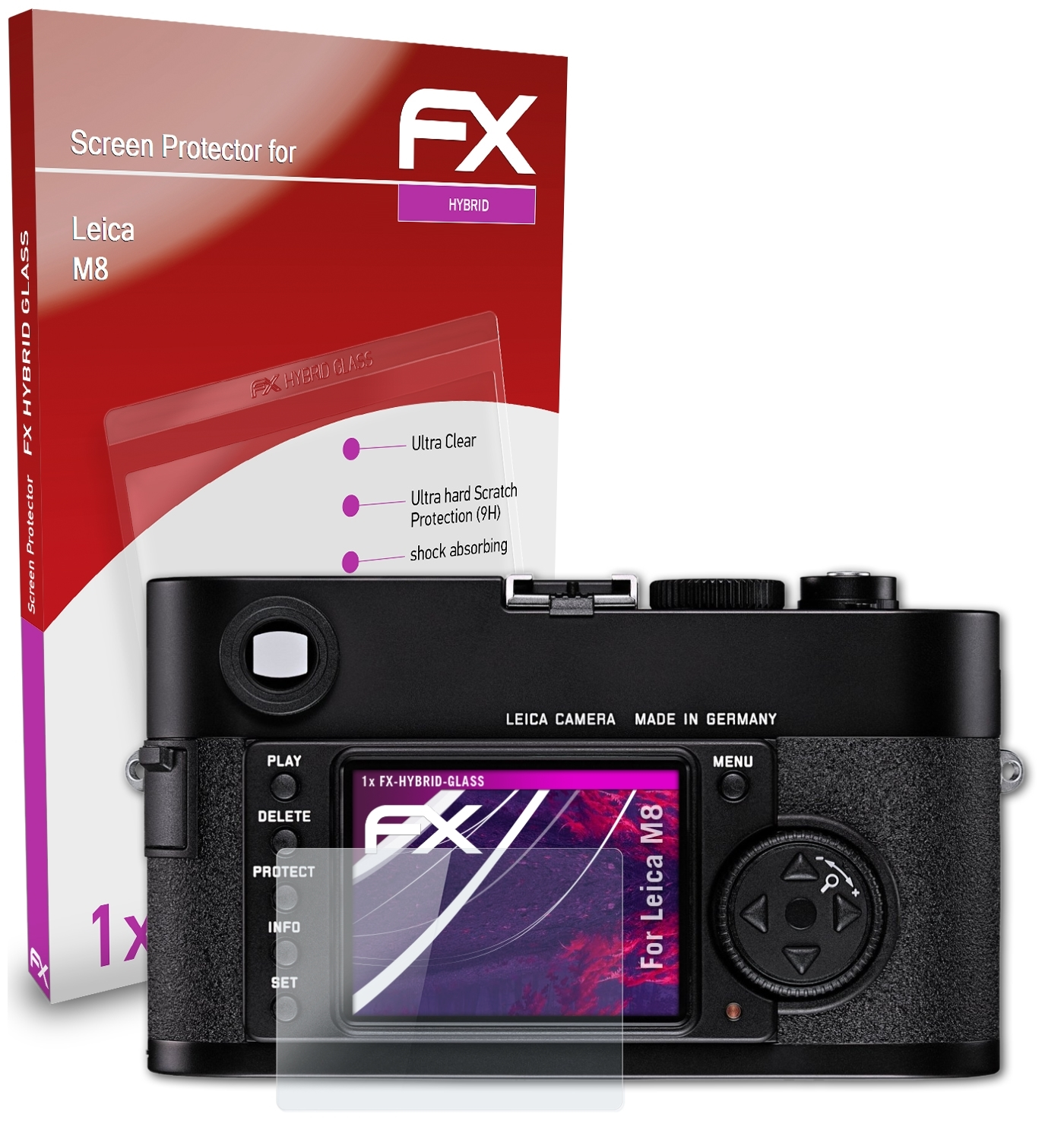ATFOLIX FX-Hybrid-Glass M8) Leica Schutzglas(für