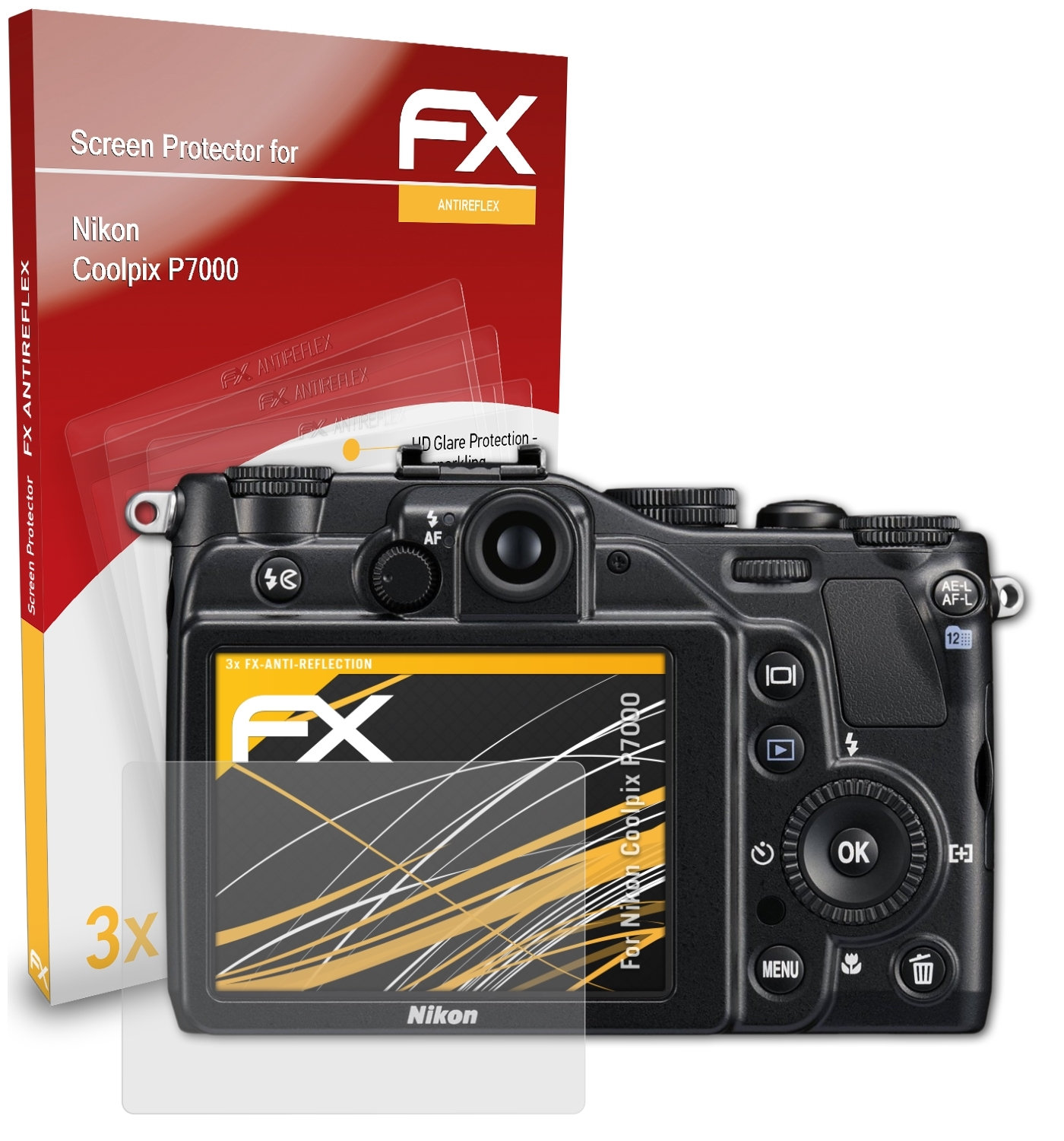 ATFOLIX 3x FX-Antireflex Displayschutz(für P7000) Coolpix Nikon