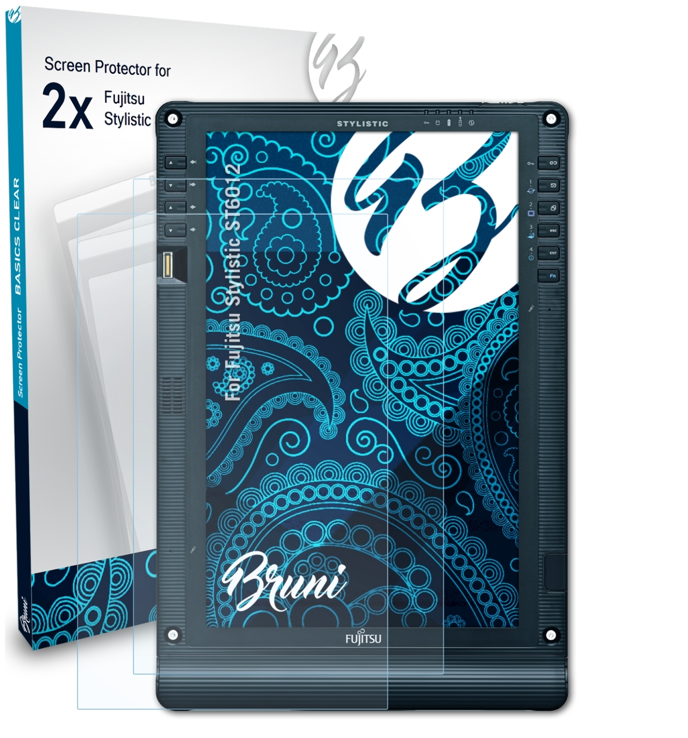 BRUNI 2x ST6012) Fujitsu Stylistic Basics-Clear Schutzfolie(für