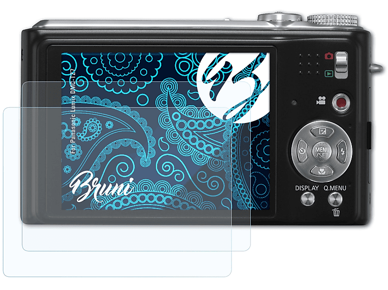 BRUNI 2x Basics-Clear Schutzfolie(für Panasonic DMC-TZ7) Lumix