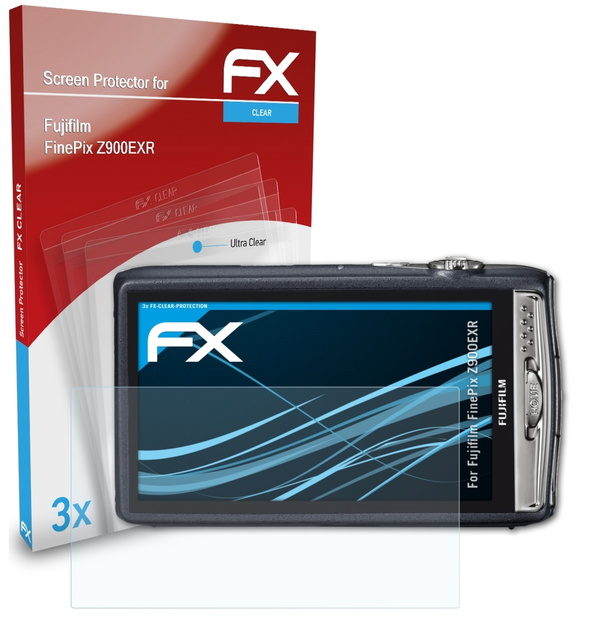 3x Fujifilm ATFOLIX FinePix FX-Clear Z900EXR) Displayschutz(für