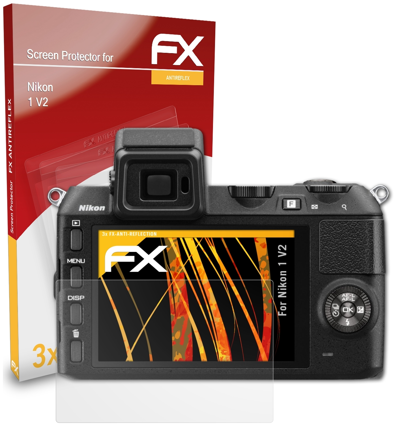 ATFOLIX 3x V2) Nikon 1 FX-Antireflex Displayschutz(für