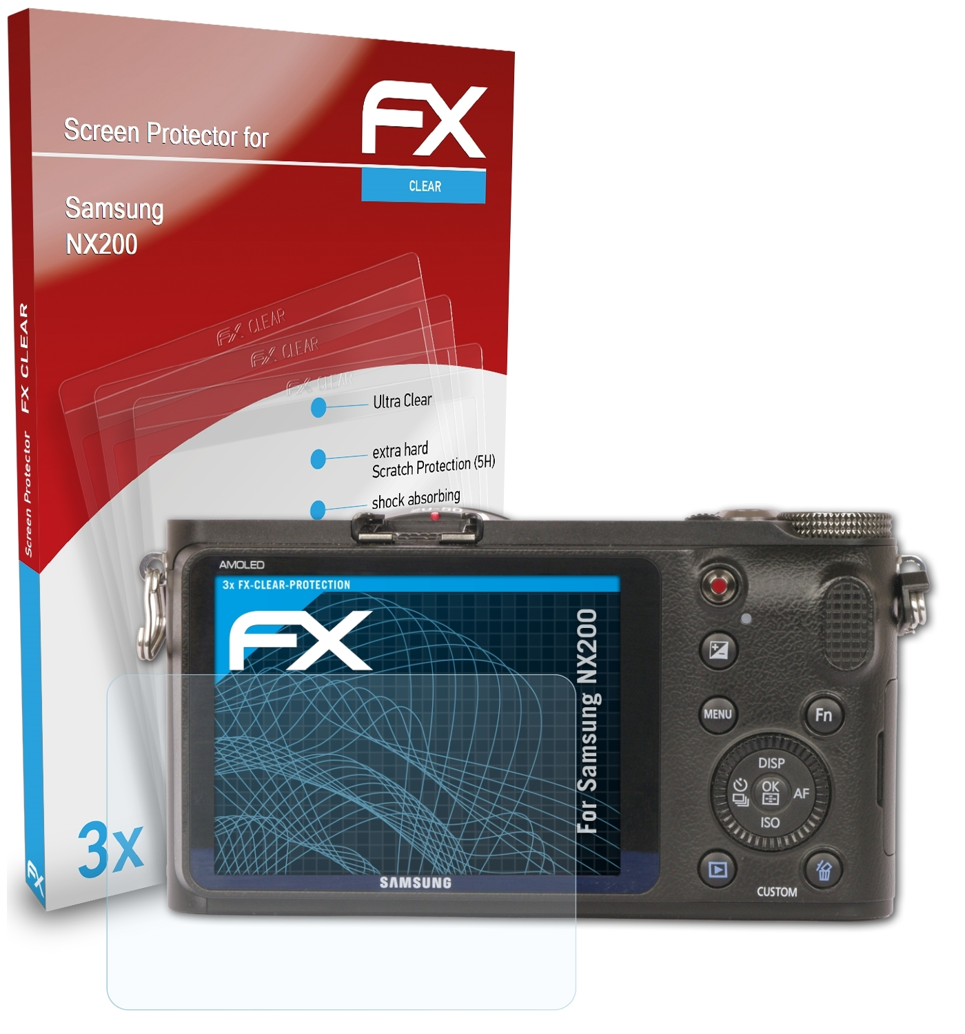 Samsung Displayschutz(für NX200) 3x ATFOLIX FX-Clear