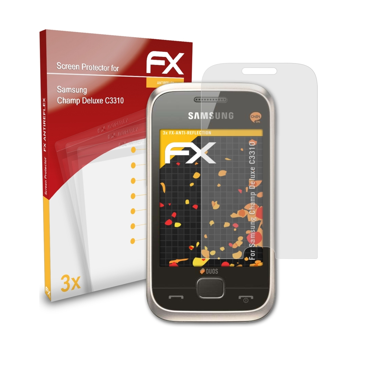 FX-Antireflex ATFOLIX Displayschutz(für Samsung Champ Deluxe 3x (C3310))