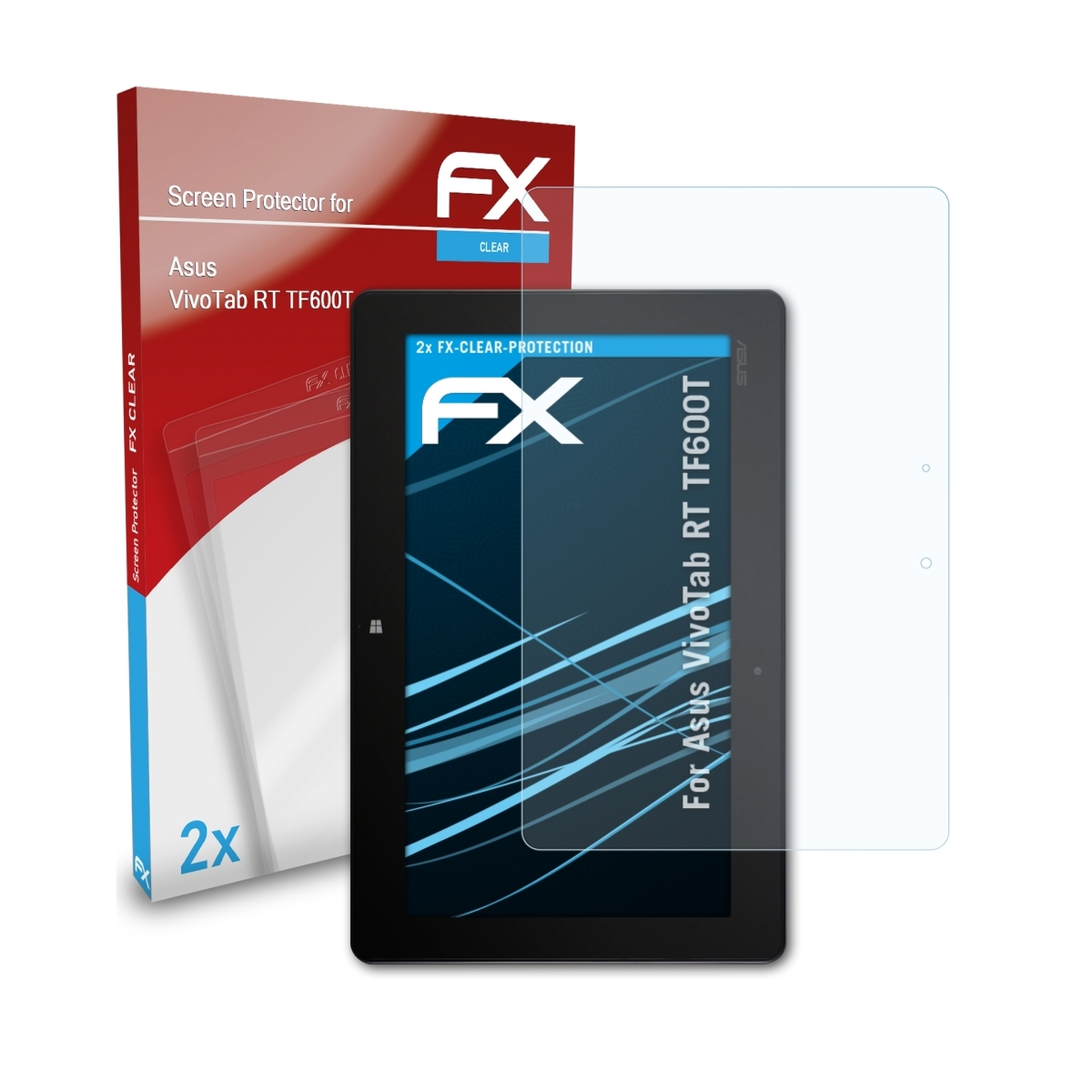 ATFOLIX 2x FX-Clear Displayschutz(für Asus VivoTab TF600T) RT