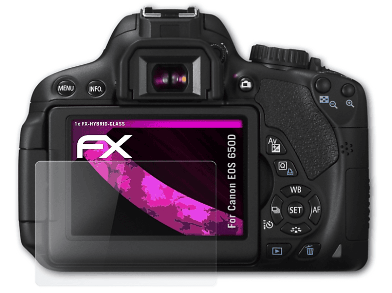 ATFOLIX FX-Hybrid-Glass 650D) Canon EOS Schutzglas(für