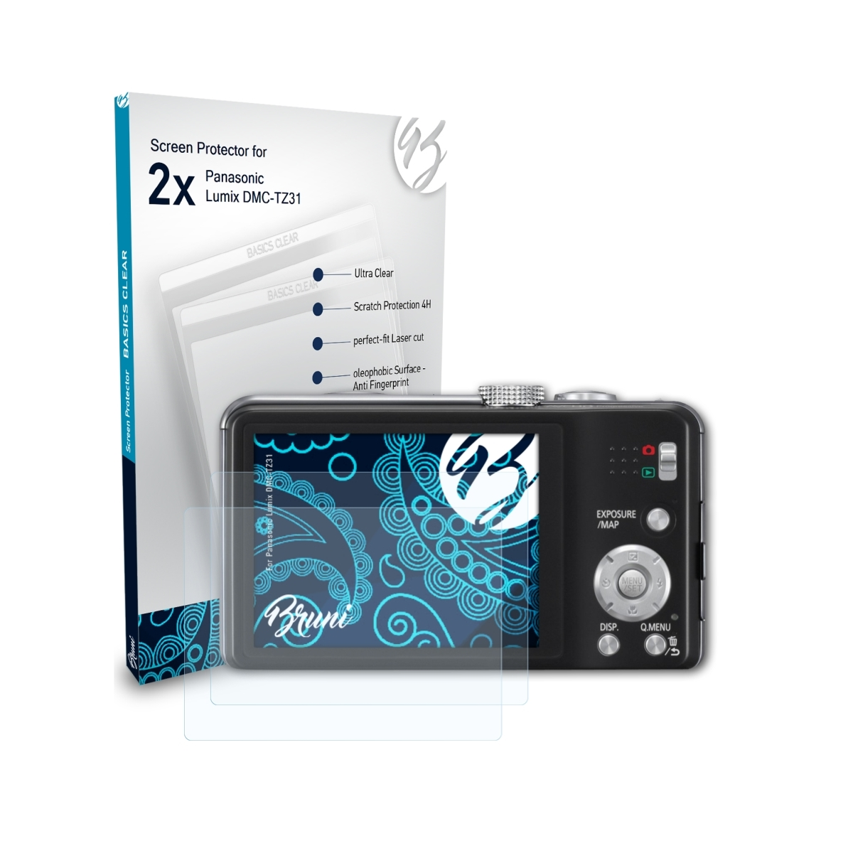 Schutzfolie(für Lumix DMC-TZ31) 2x Basics-Clear BRUNI Panasonic