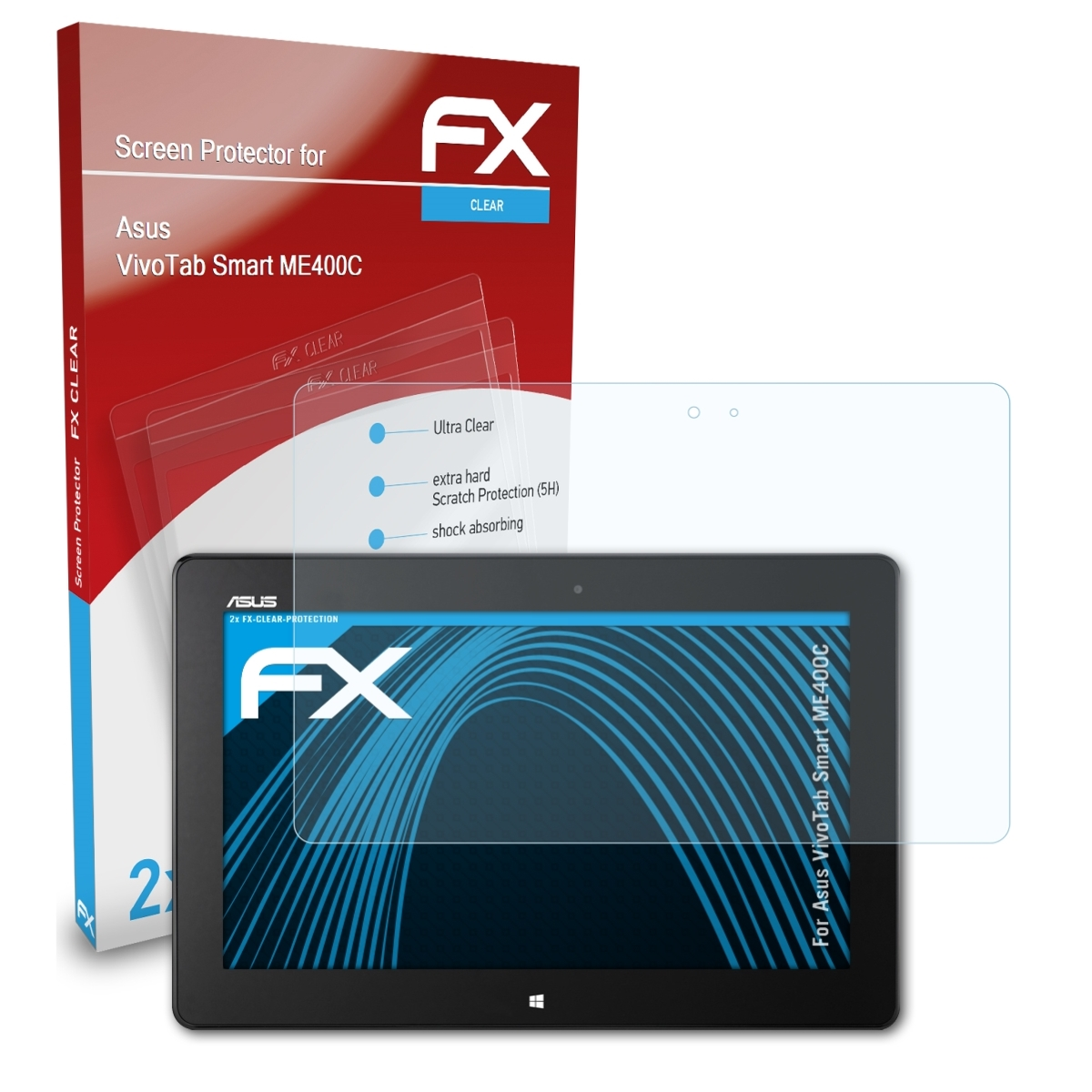 Smart ATFOLIX FX-Clear 2x VivoTab Displayschutz(für ME400C) Asus