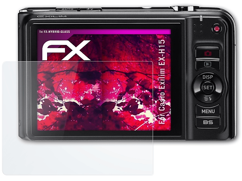 Casio EX-H15) Exilim FX-Hybrid-Glass ATFOLIX Schutzglas(für