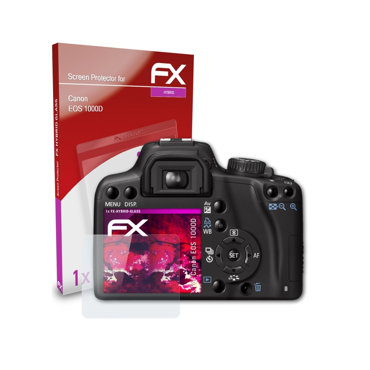 ATFOLIX FX-Hybrid-Glass EOS Canon 1000D) Schutzglas(für
