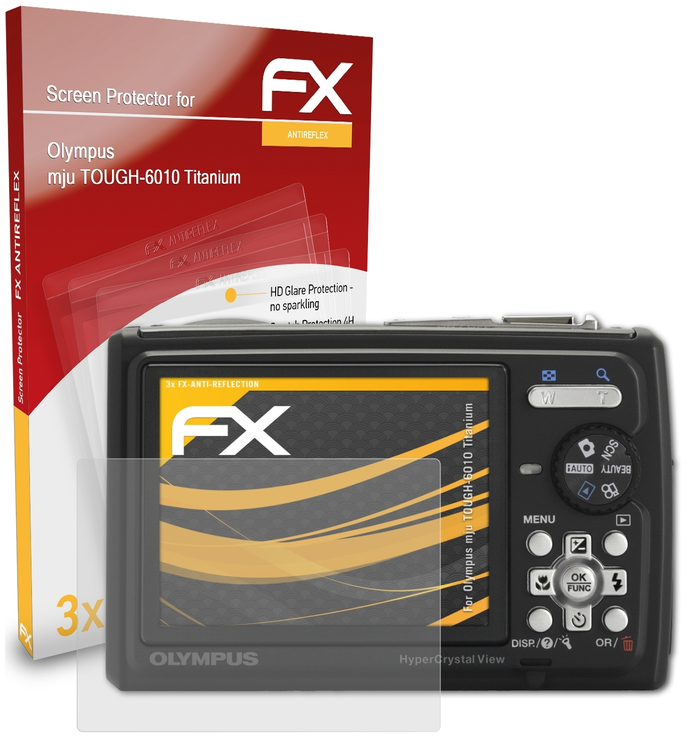 FX-Antireflex 3x ATFOLIX TOUGH-6010 mju Displayschutz(für Olympus Titanium)