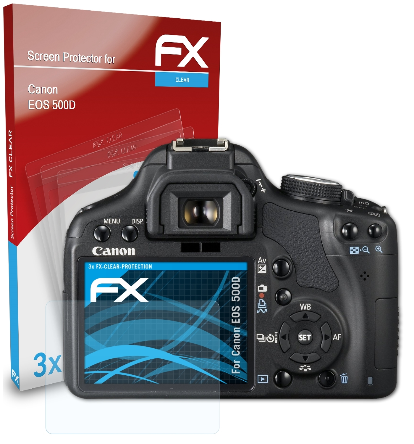 ATFOLIX 3x EOS 500D) FX-Clear Displayschutz(für Canon