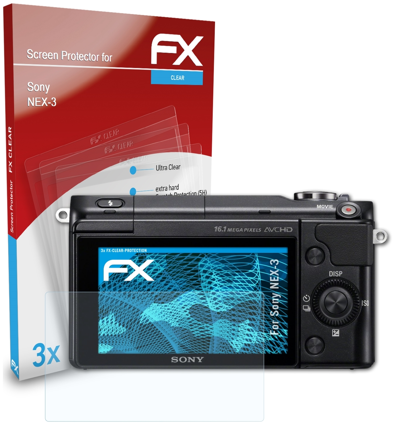 ATFOLIX 3x FX-Clear Displayschutz(für Sony NEX-3)